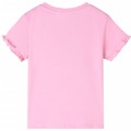 T-shirt Manga Curta para Criança Rosa-choque 128