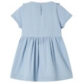 Vestido de Criança com Folhos Azul-suave 116