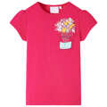 T-shirt Infantil com Estampa Floral Rosa Brilhante 140