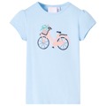 T-shirt de Criança com Estampa de Bicicleta Azul-claro 116