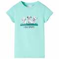 T-shirt Infantil com Estampa de Cães Menta-claro 140