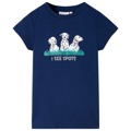T-shirt para Criança com Estampa de Cães Azul-marinho 104