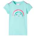 T-shirt Infantil com Estampa de Arco-íris Menta-claro 104