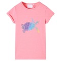 T-shirt Infantil com Estampa de Tartaruga Rosa-choque 92