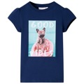 T-shirt para Criança com Estampa de Cão num Barco Azul-marinho 92