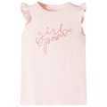 T-shirt P/ Criança Manga C/ Folhos e Estampa Brilhante Rosa-suave 104