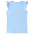 T-shirt P/ Criança Manga C/ Folhos e Estampa Brilhante Azul-claro 104