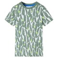 T-shirt para Criança com Estampa de Folhas Cor Cru e Hera-escuro 92
