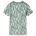 T-shirt para Criança com Estampa de Folhas Cor Cru e Hera-escuro 104