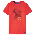 T-shirt para Criança com Estampa de Dinossauro Vermelho 92