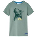 T-shirt para Criança com Estampa de Dinossauro Caqui 92