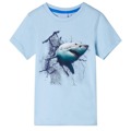T-shirt para Criança com Estampa de Tubarão Azul-claro 104