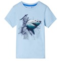 T-shirt para Criança com Estampa de Tubarão Azul-claro 128