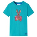 T-shirt Infantil com Mangas Curtas Menta-escuro 116