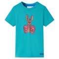 T-shirt Infantil com Mangas Curtas Menta-escuro 140