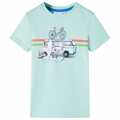 T-shirt para Criança com Estampa de Autocarro Menta-claro 140