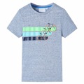 T-shirt de Manga Curta para Criança Azul-mesclado 104