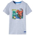 T-shirt para Criança com Estampa de Dinossauro Cinzento 140