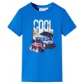 T-shirt para Criança com Estampa de Carros Azul 128