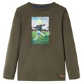 T-shirt Manga Comprida P/ Criança C/ Estampa Futebolista Cor Caqui 92