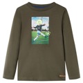 T-shirt Manga Comprida P/ Criança C/ Estampa Futebolista Cor Caqui 140