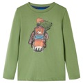 T-shirt Manga Comprida P/ Criança C/ Estampa de Urso Caqui-claro 104