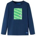 T-shirt Manga Comprida P/ Criança Campo de Futebol Azul-marinho 92