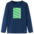 T-shirt Manga Comprida P/ Criança Campo de Futebol Azul-marinho 140