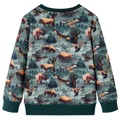 Sweatshirt para Criança C/ Estampa de Bisonte e águia Verde-escuro 140