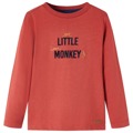 T-shirt Manga Comprida P/ Criança Little Monkey Vermelho Queimado 104
