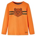 T-shirt Manga Comprida P/ Criança Estampa de Urso Laranja-escuro 92