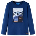T-shirt Manga Comprida P/ Criança C/ Estampa de Urso Azul-ganga 104