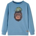 Sweatshirt para Criança C/ Estampa de Gorila Azul-médio 104