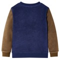 Sweatshirt para Criança com Design de Retalhos Azul-marinho Escuro 116