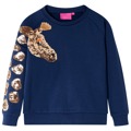 Sweatshirt para Criança com Girafa de Lantejoulas Azul-marinho 92