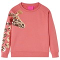 Sweatshirt para Criança com Girafa de Lantejoulas Rosa-velho 104