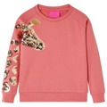 Sweatshirt para Criança com Girafa de Lantejoulas Rosa-velho 128