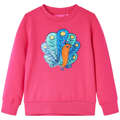 Sweatshirt para Criança com Pavão de Lantejoulas Rosa-brilhante 92