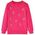 Sweatshirt para Criança com Estampa de Flores Rosa-brilhante 104