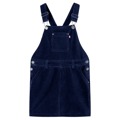 Vestido com Peitilho para Criança Bombazina Azul-marinho 128
