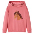 Sweatshirt para Criança C/ Capuz e Design de Cavalo Rosa-velho 140