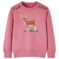 Sweatshirt para Criança Estampa de Veado Cor Framboesa 140