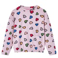 Sweatshirt para Criança Estampa de Corações Rosa 128