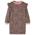 Vestido de Criança com Estampa de Leopardo Rosa-médio 92