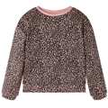 Sweatshirt de Criança com Estampa de Leopardo Rosa-médio 140