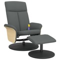 Cadeira Massagens Reclinável C/ Apoio Pés Tecido Cinza-escuro