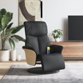 Cadeira Massagens Reclinável C/apoio Pés Couro Artificial Preto