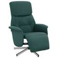 Cadeira Reclinável com Apoio de Pés Tecido Tecido Verde-escuro