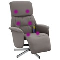 Cadeira Massagens Reclin. C/ Apoio Pés Tecido Cinza-acastanhado