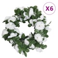 Grinaldas de Flores Artificiais 6 pcs 250 cm Branco
